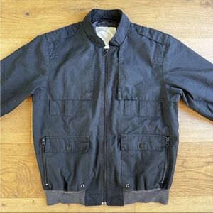 Analog Black Lightweight Streetwear Jacket Small 7 Pocket Bomber Military